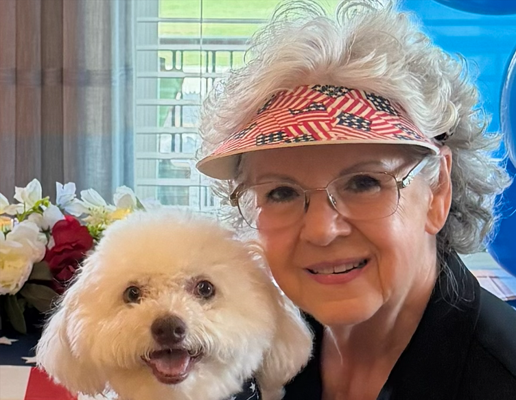 Angela Goral with her therapy dog Barnaby