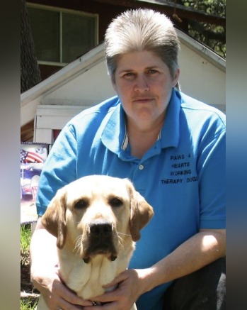 Karen with therapy dog Hoss