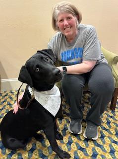 Barbara with therapy dog Cooper