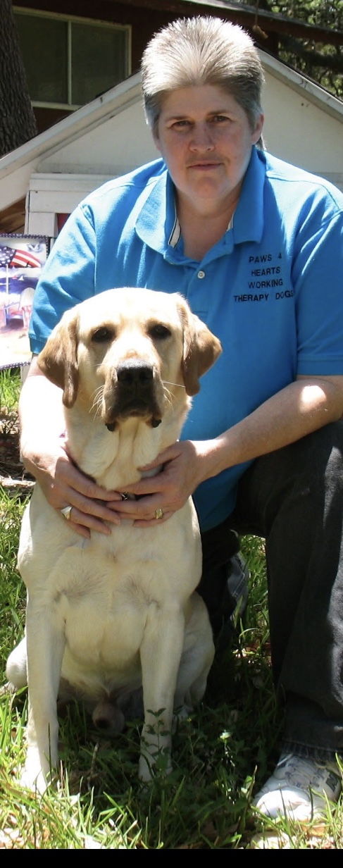 Karen Minson with her therapy dog Hoss