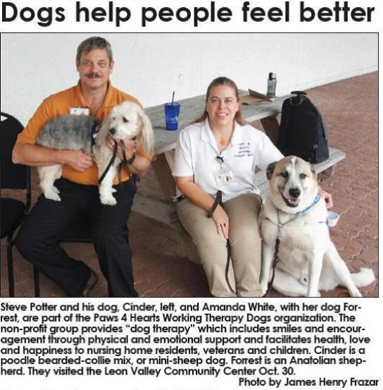 A Paws 4 Hearts therapy dog moment