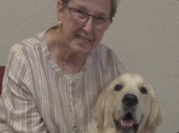 Linda with therapy dog Beau