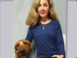 Gwen with therapy dog Rose